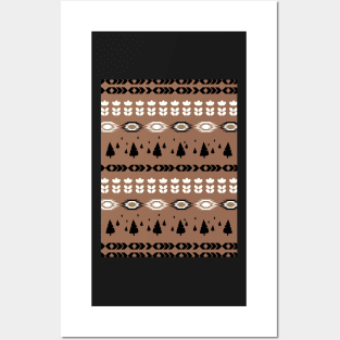 Holiday pattern with Christmas trees II Posters and Art